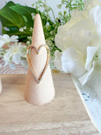 GOLD RHINESTONE HEART CUTOUT RING