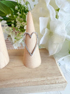 SILVER RHINESTONE HEART CUTOUT RING