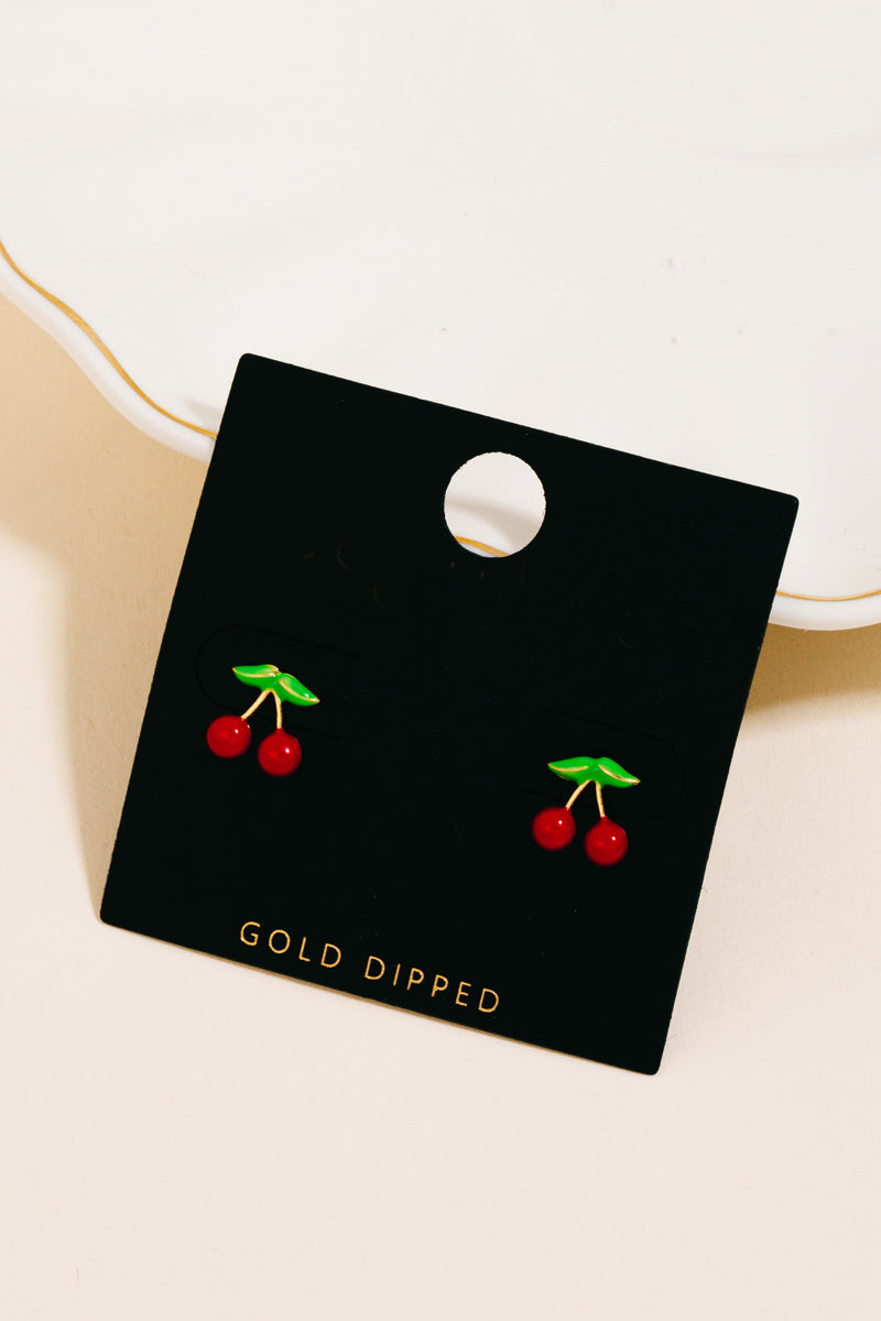 CHERRY STUD EARRINGS
