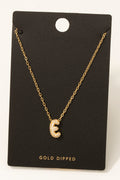LETTER E GOLD DIPPED NECKLACE