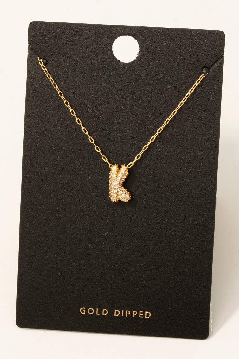 LETTER K GOLD DIPPED NECKLACE