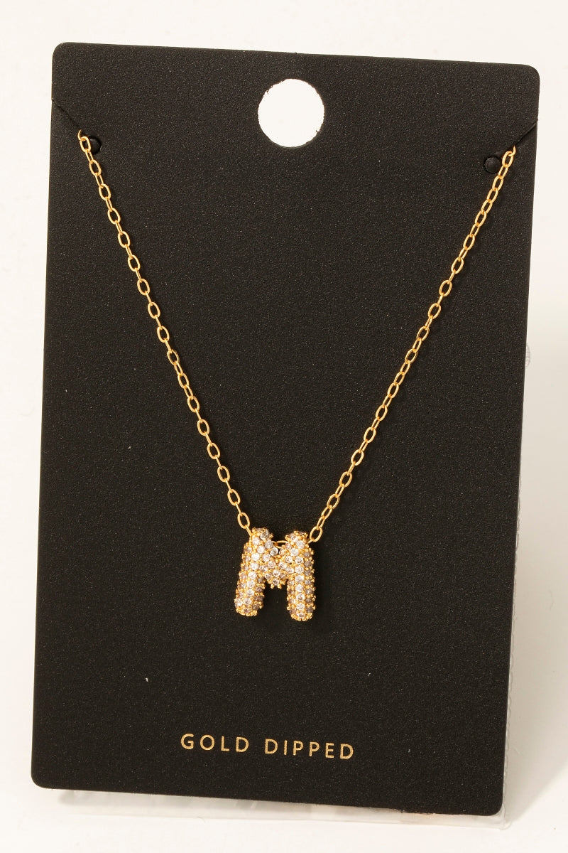 LETTER M GOLD DIPPED NECKLACE