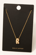 LETTER R GOLD DIPPED NECKLACE