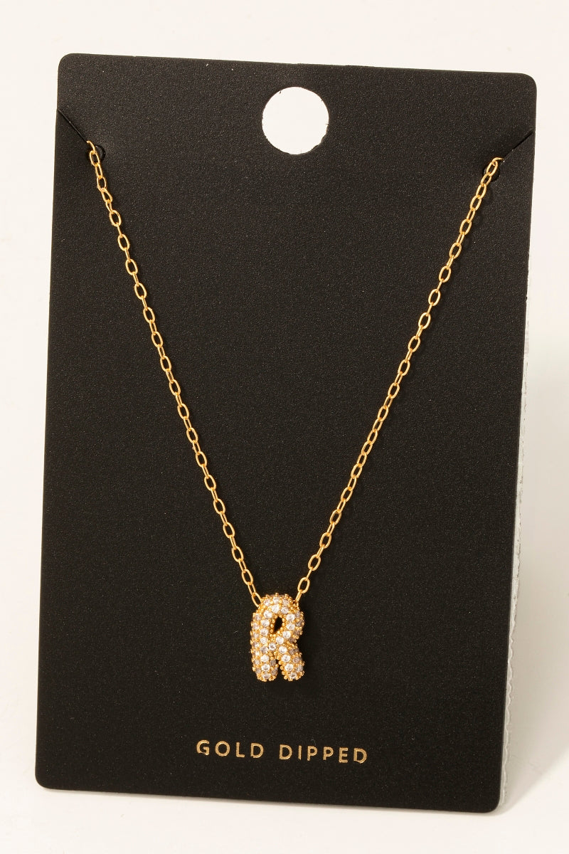 LETTER R GOLD DIPPED NECKLACE