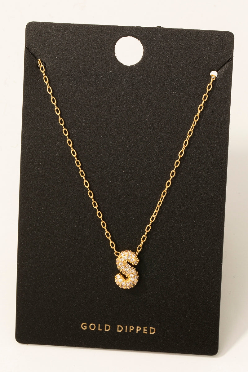 LETTER S GOLD DIPPED NECKLACE