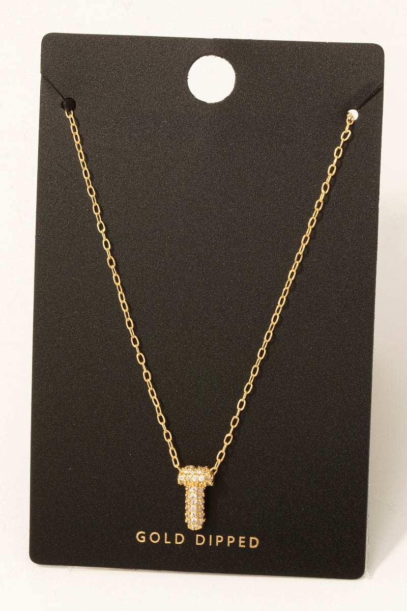 LETTER T GOLD DIPPED NECKLACE