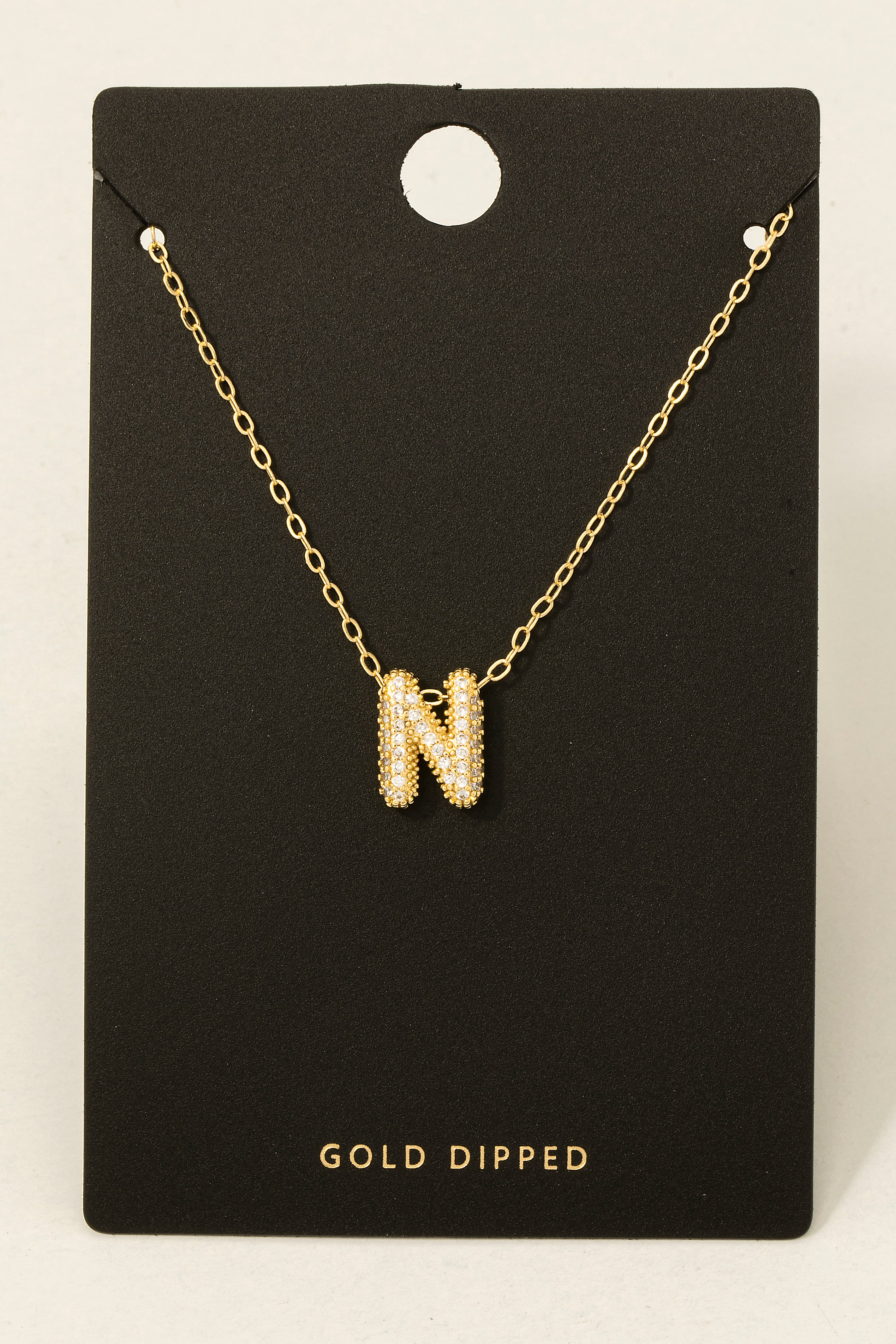 LETTER N GOLD DIPPED NECKLACE