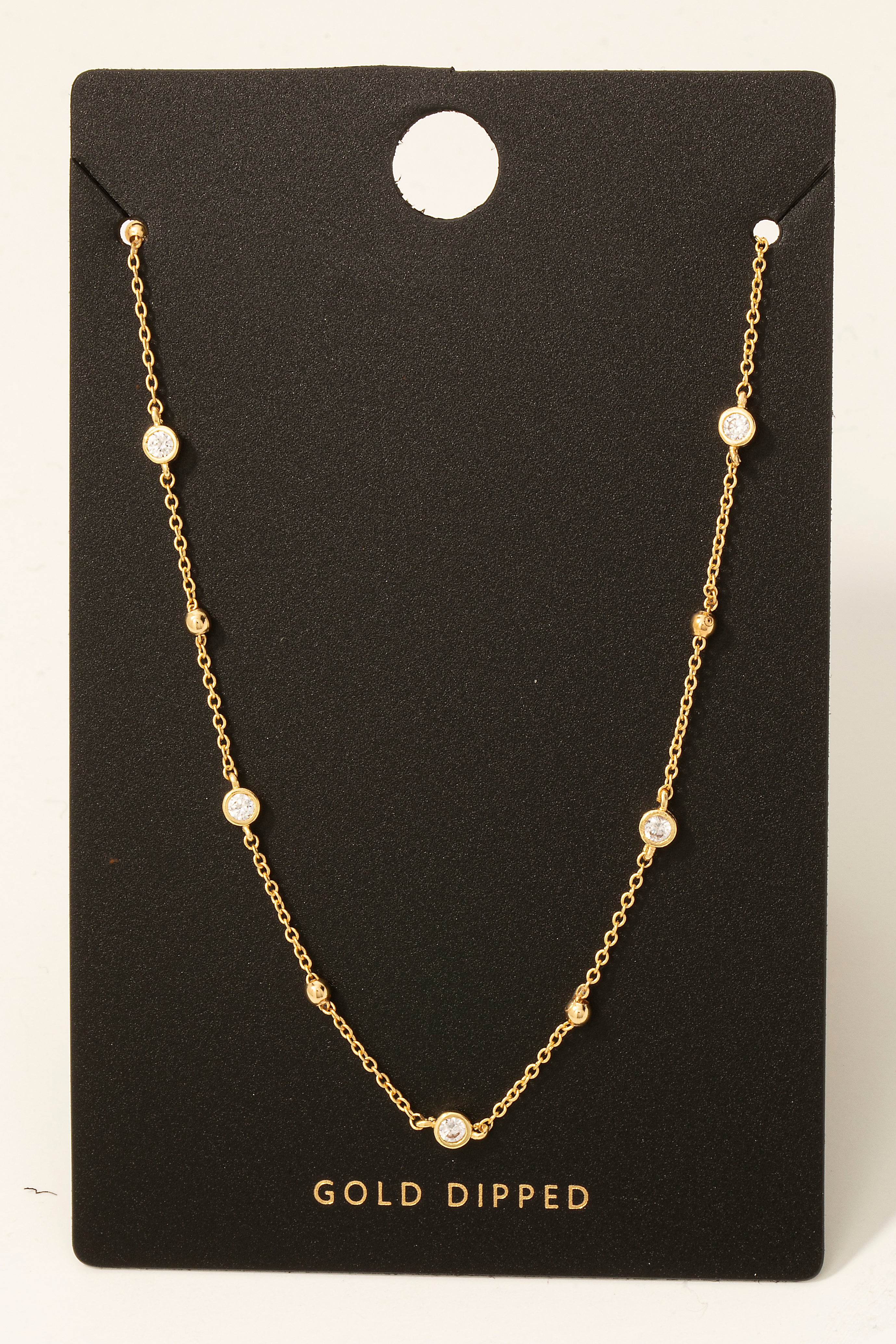 CZ DAINTY GOLD DIPPED NECKLACE