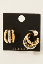 TWO TONE HOOP EARRINGS