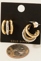 TWO TONE HOOP EARRINGS