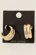 TWO TONE HOOP EARRINGS