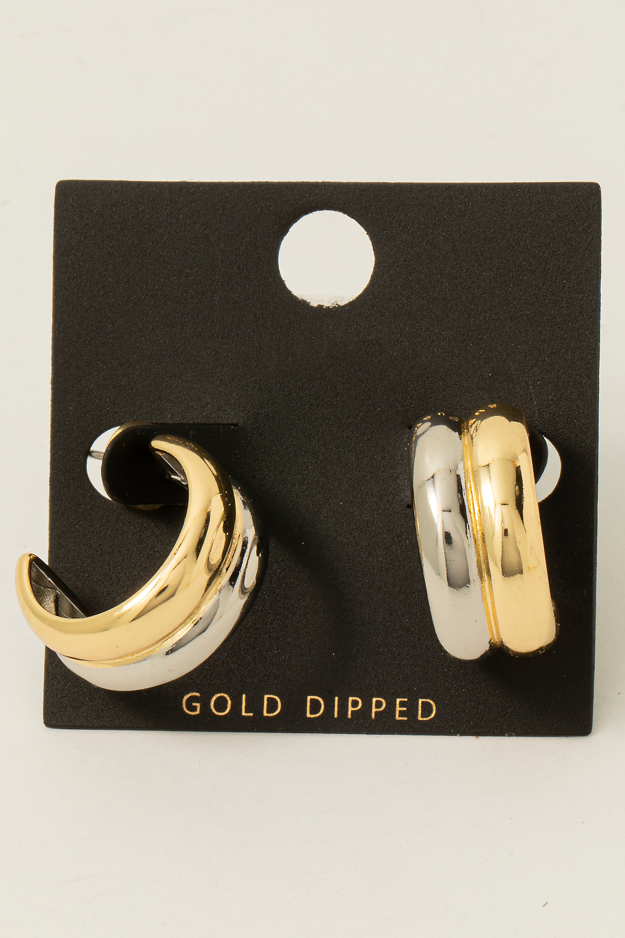 TWO TONE HOOP EARRINGS