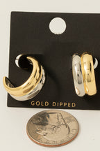 TWO TONE HOOP EARRINGS