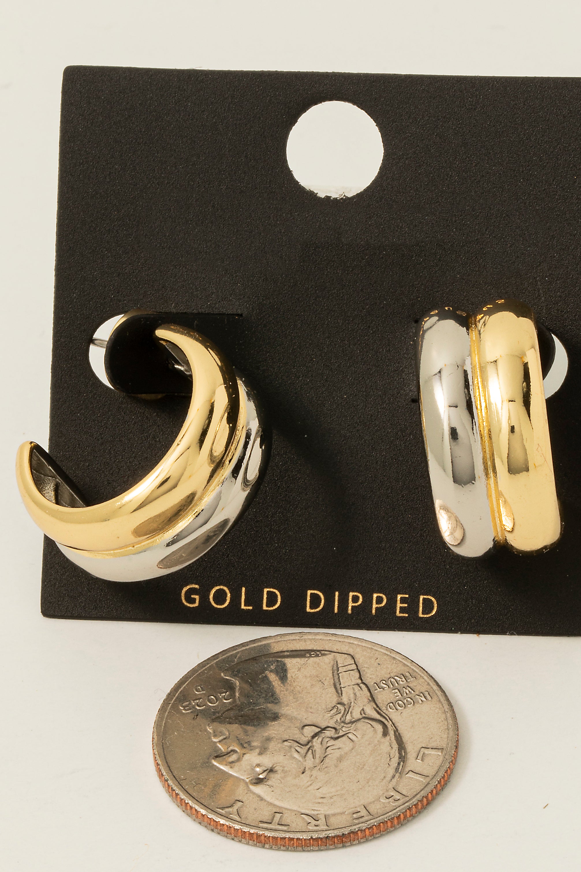 TWO TONE HOOP EARRINGS