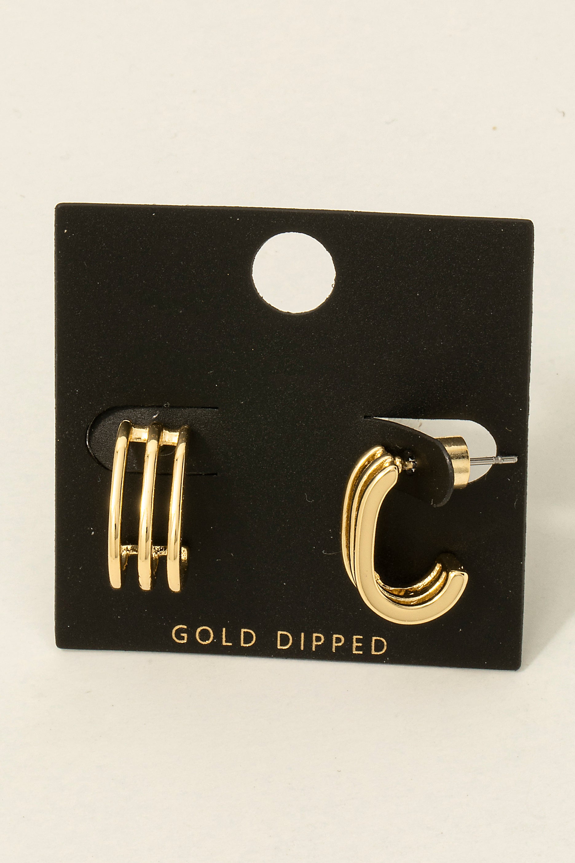 TWO TONE HOOP EARRINGS