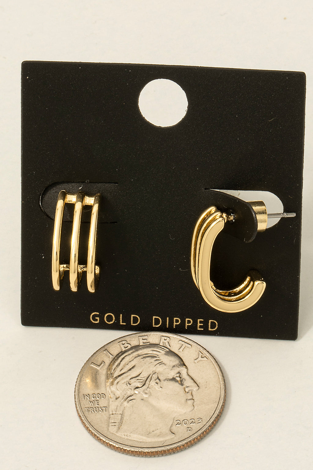 TWO TONE HOOP EARRINGS