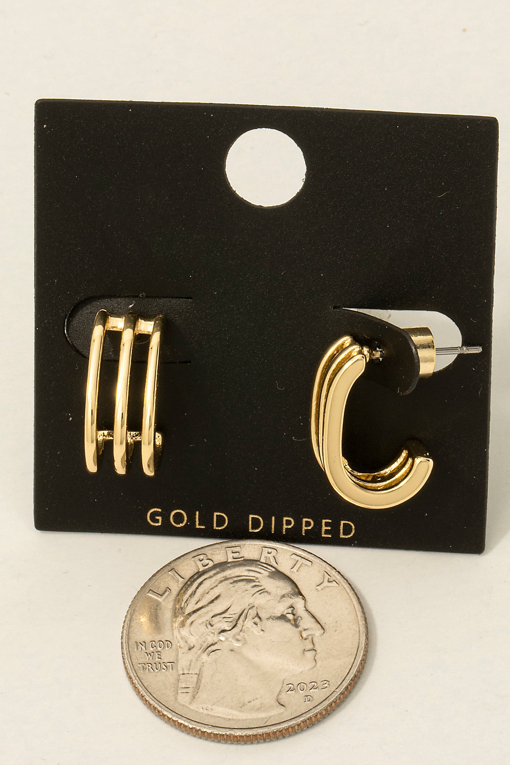 TWO TONE HOOP EARRINGS