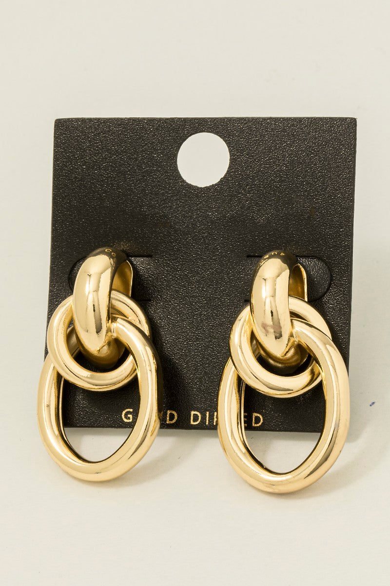 GOLD DIPPED DROP EARRINGS