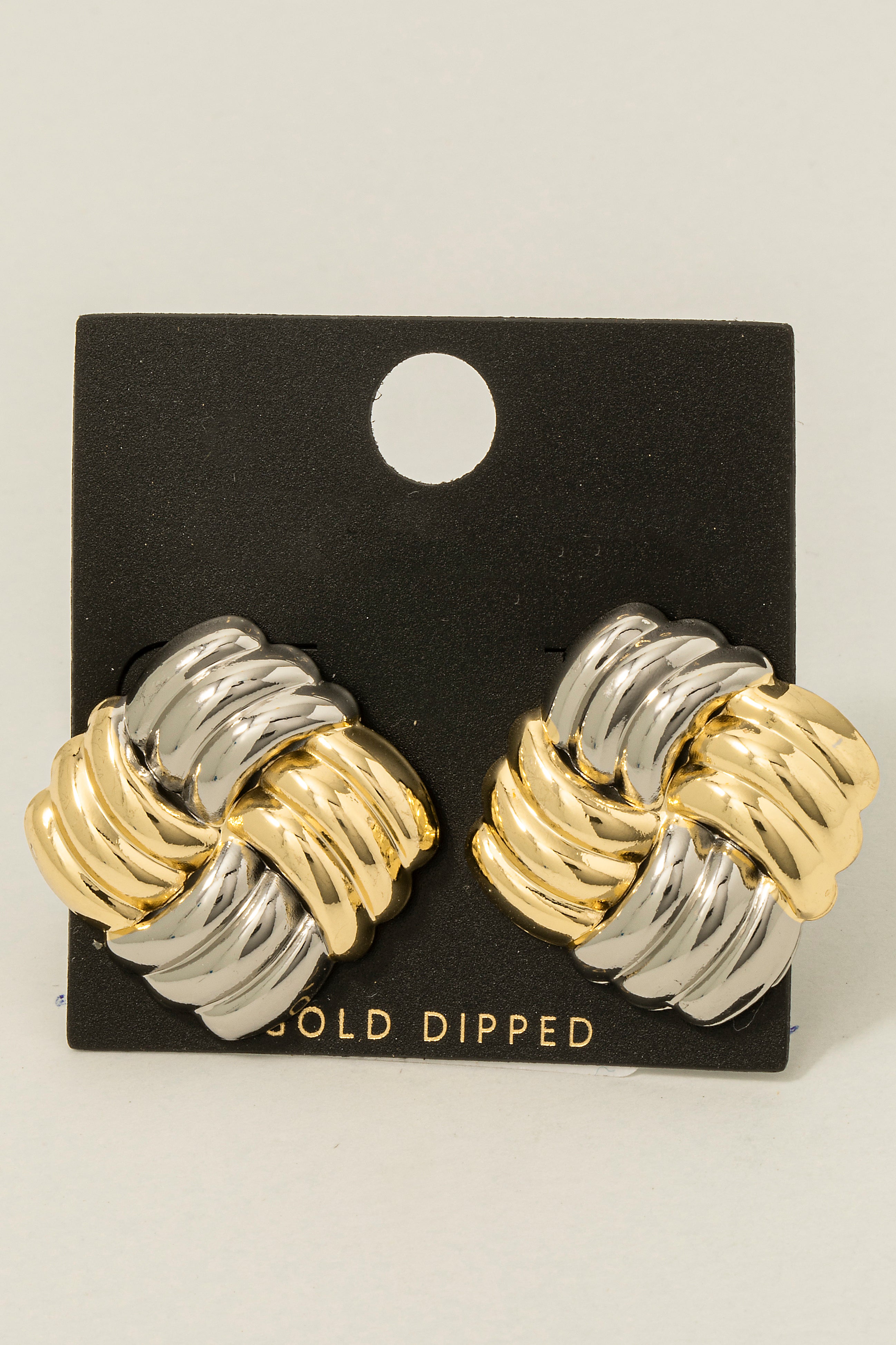 TWO TONE KNIT GOLD DIPPED EARIRNGS
