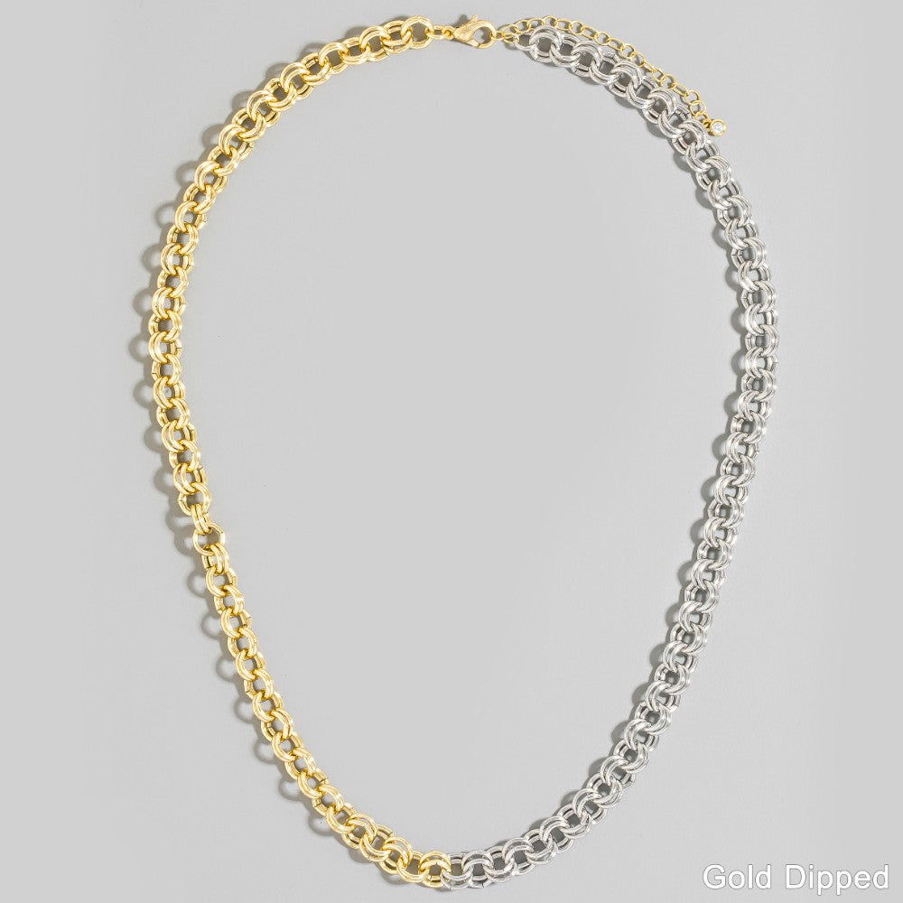 TWO TONE LINK NECKLACE