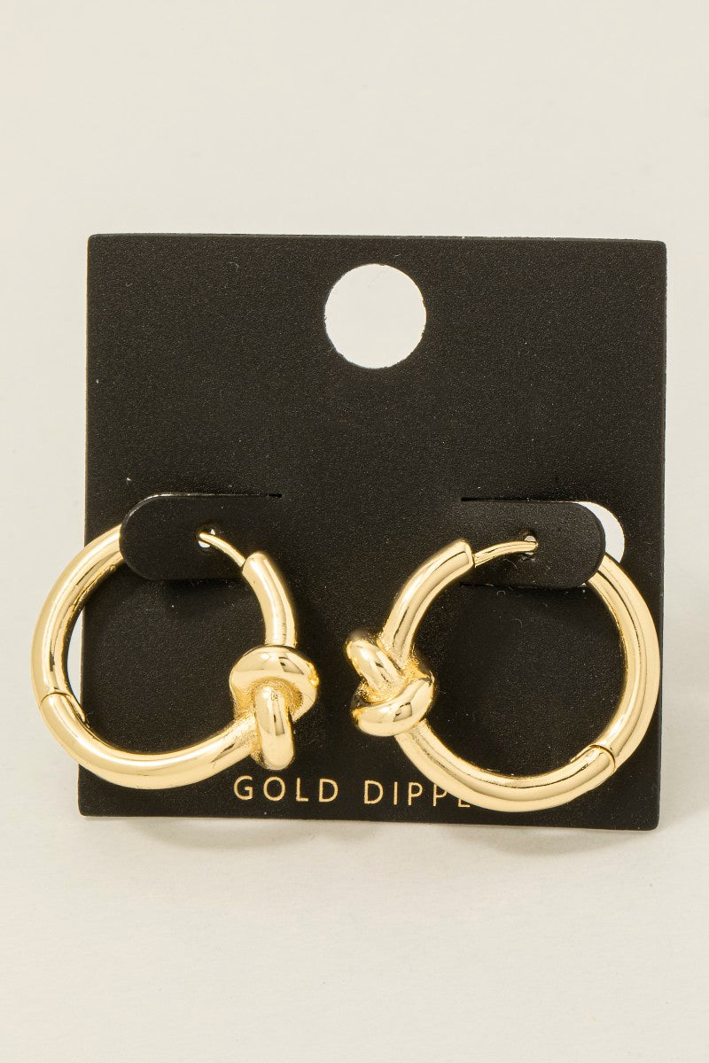 KNOT GOLD HOOP EARRINGS