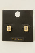 RHINESTONE GOLD DIPPED EARRINGS