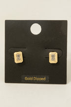 RHINESTONE GOLD DIPPED EARRINGS