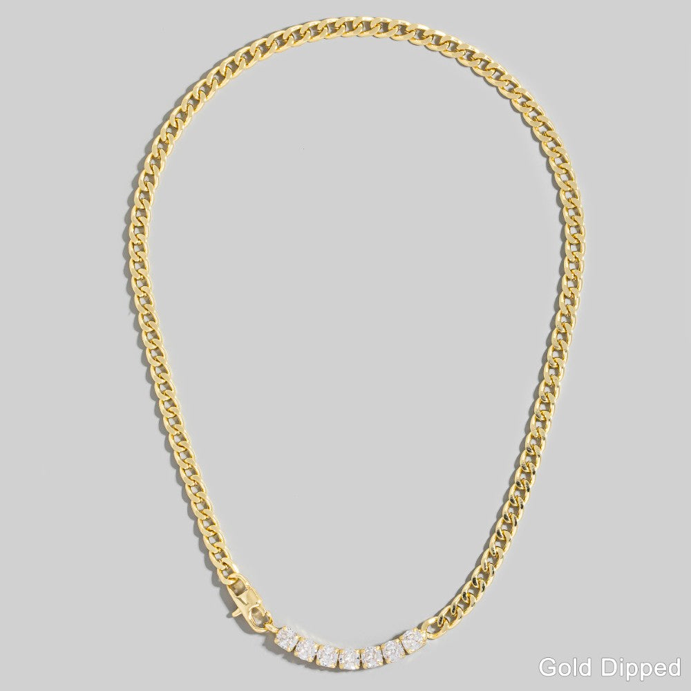 GOLD NECKLACE WITH RHINESTONES