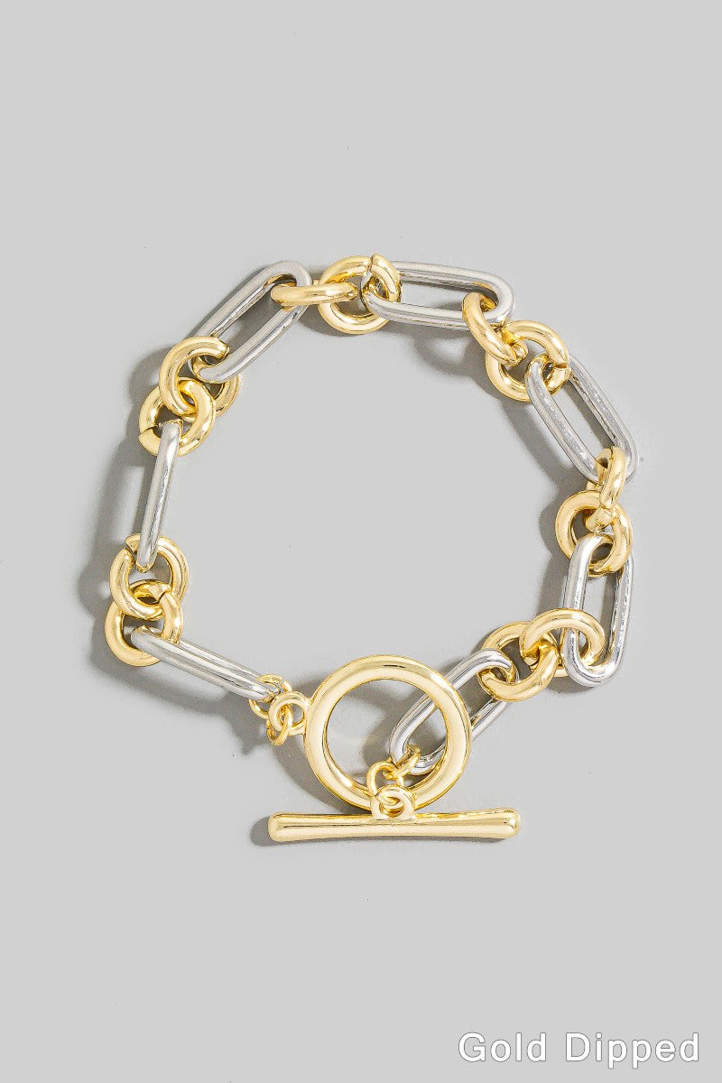 LINK TWO TONE GOLD DIPPED BRACELET