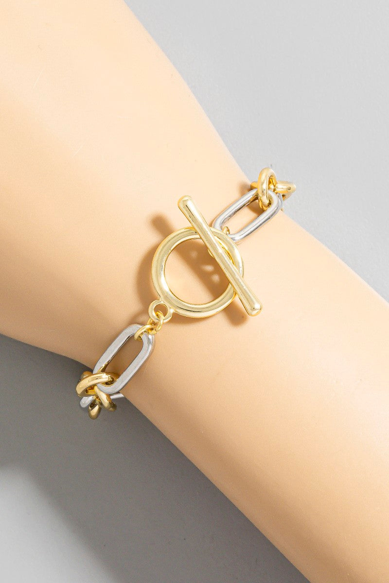 LINK TWO TONE GOLD DIPPED BRACELET