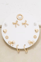 6 PAIR BOW EARRING SET