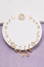 1O PAIR HEART EARRING SET