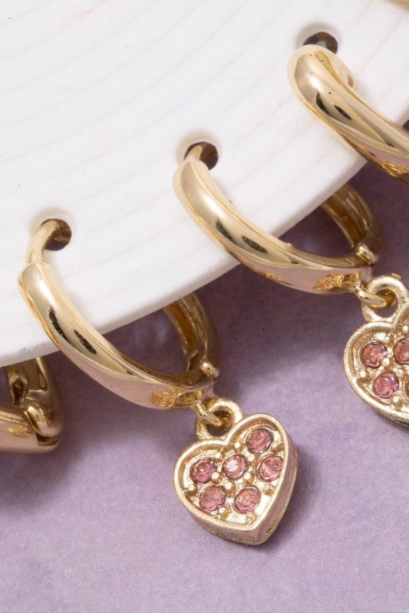 1O PAIR HEART EARRING SET