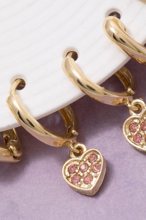 1O PAIR HEART EARRING SET