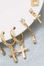 1O PAIR CROSS EARRING SET