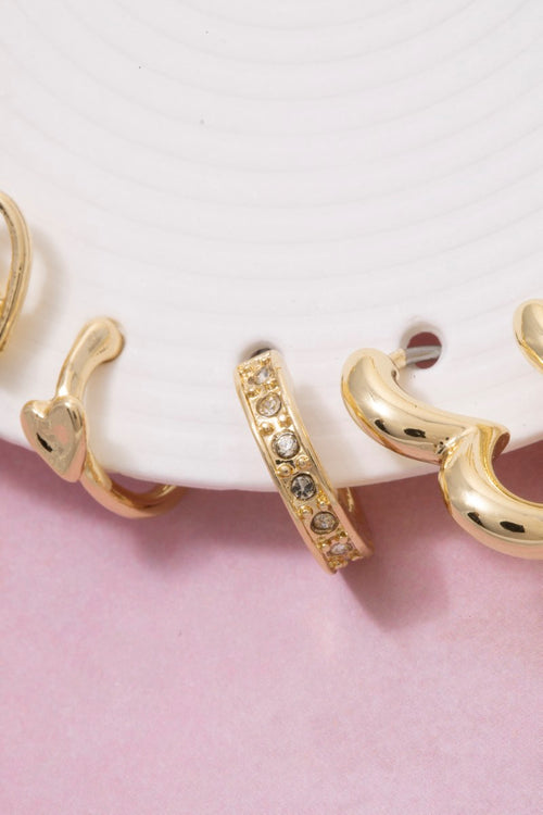 1O PAIR HEART EARRING SET