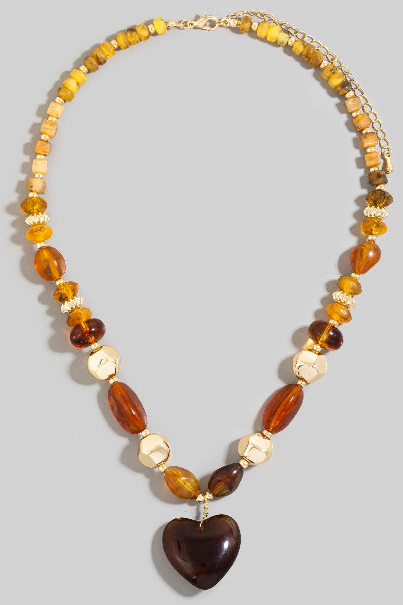 HEART ACRYLIC BEAD NECKLACE