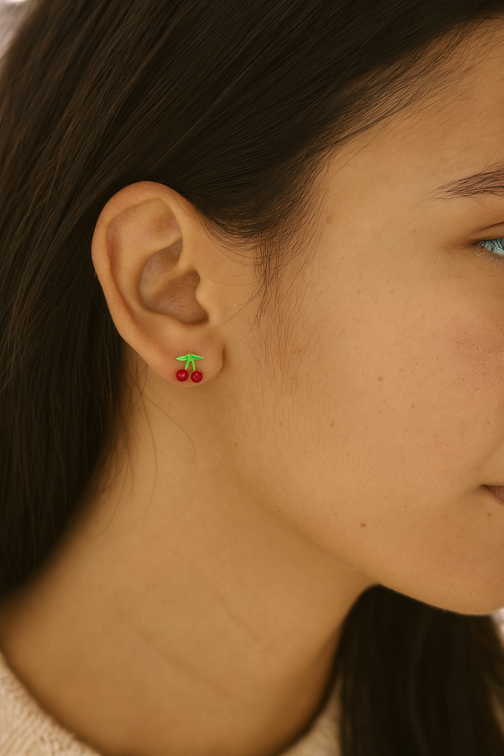 CHERRY STUD EARRINGS