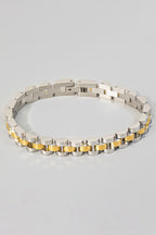 2 TONE WATCH CHAIN BRACELET