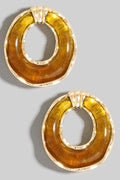 CIRCLE ACRYLIC GOLD EARRINGS