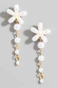 PEARL FLOWER DROP EARRINGS