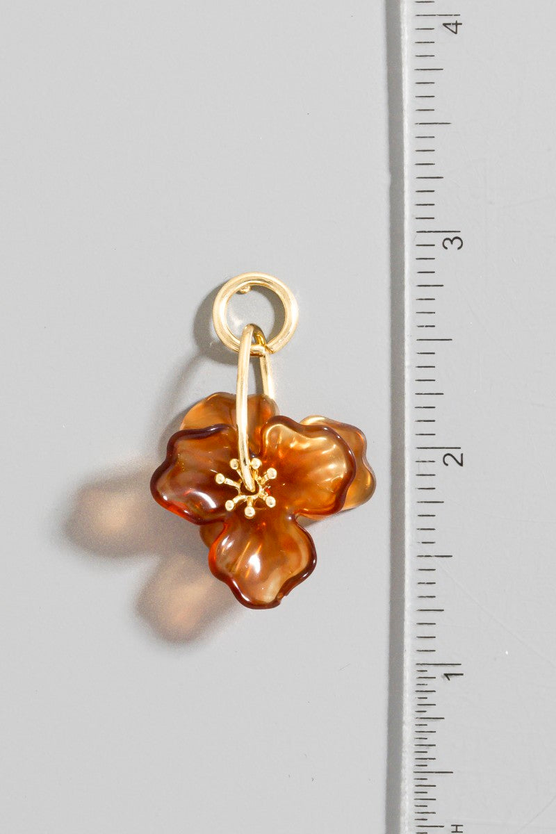 ACRYLIC FLOWER GOLD DROP EARRINGS