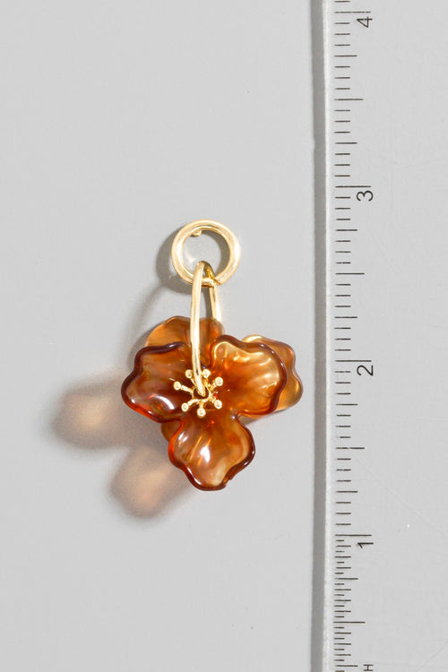 ACRYLIC FLOWER GOLD DROP EARRINGS