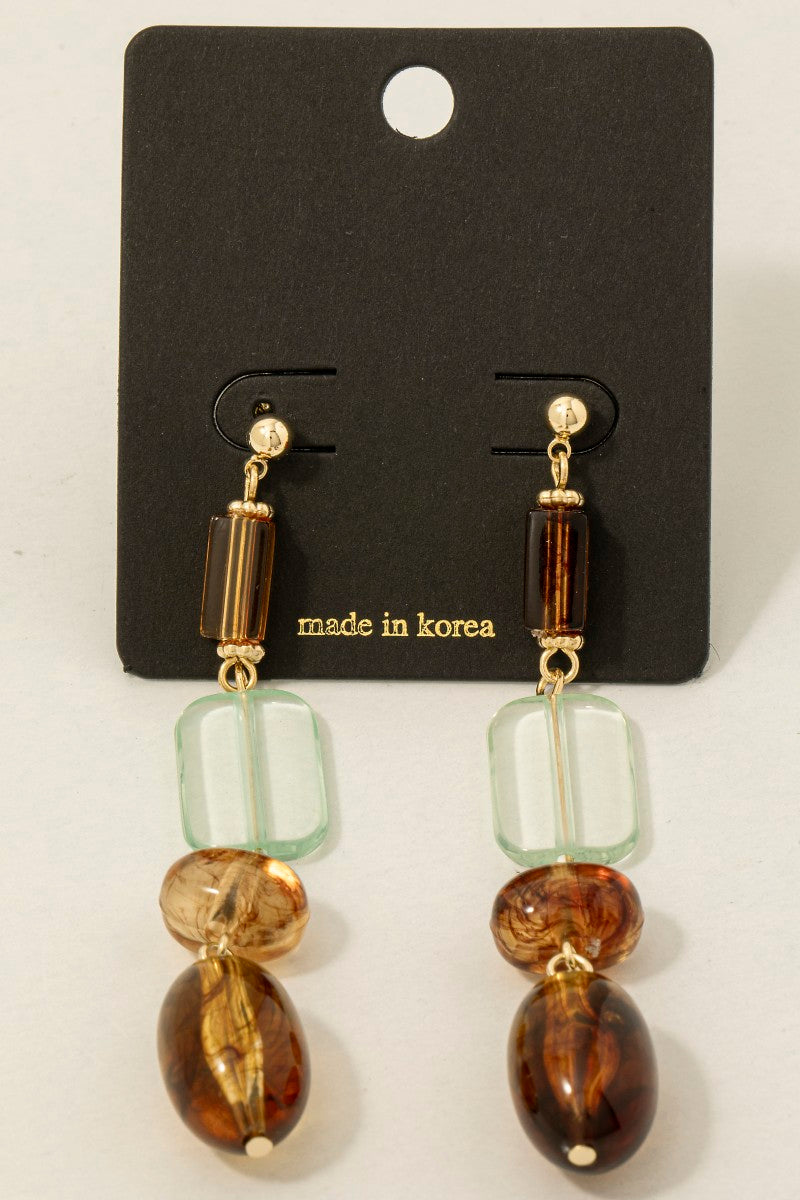 MARBLE ACRYLIC DANGLE EARRINGS