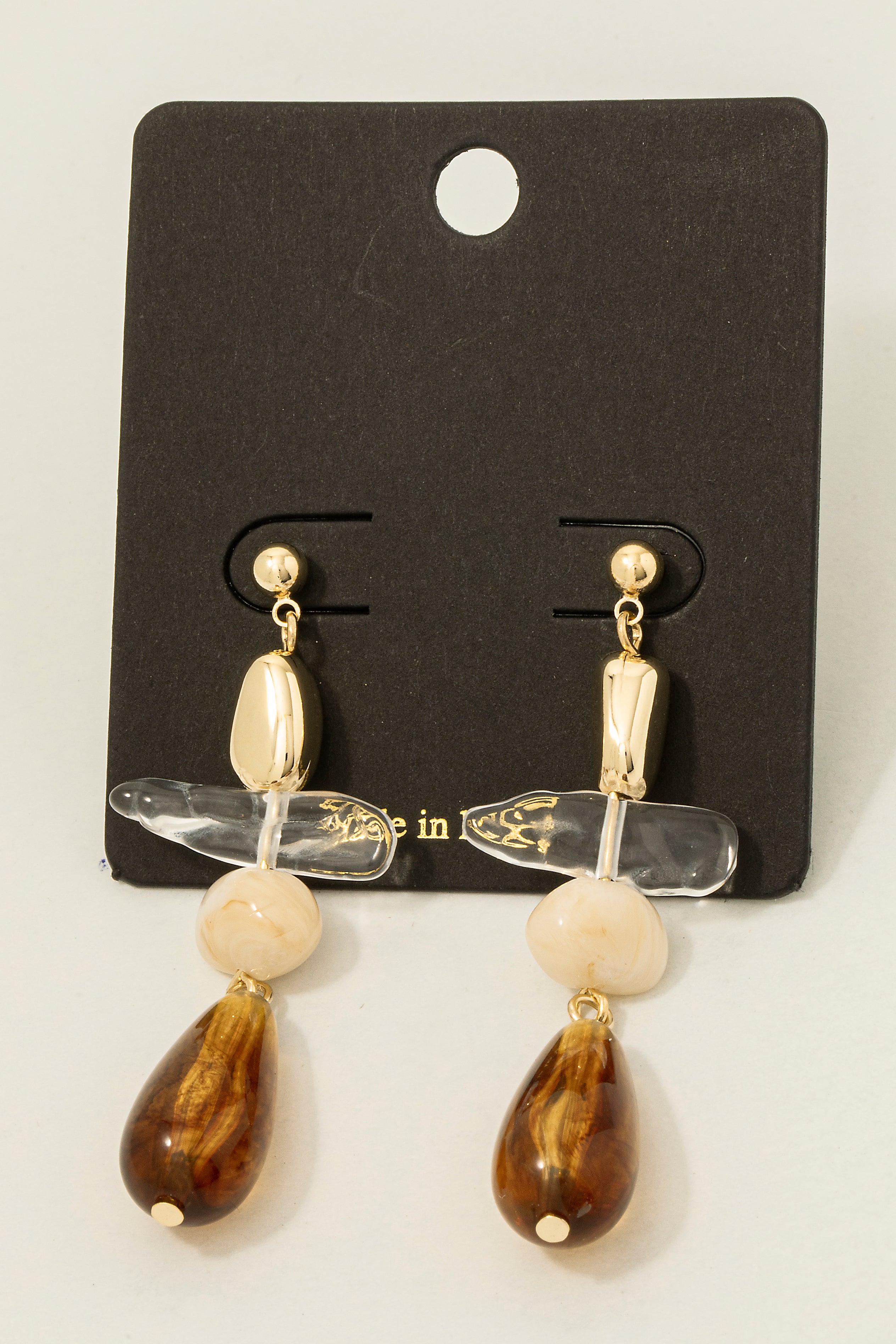 MARBLE ACRYLIC DANGLE EARRINGS