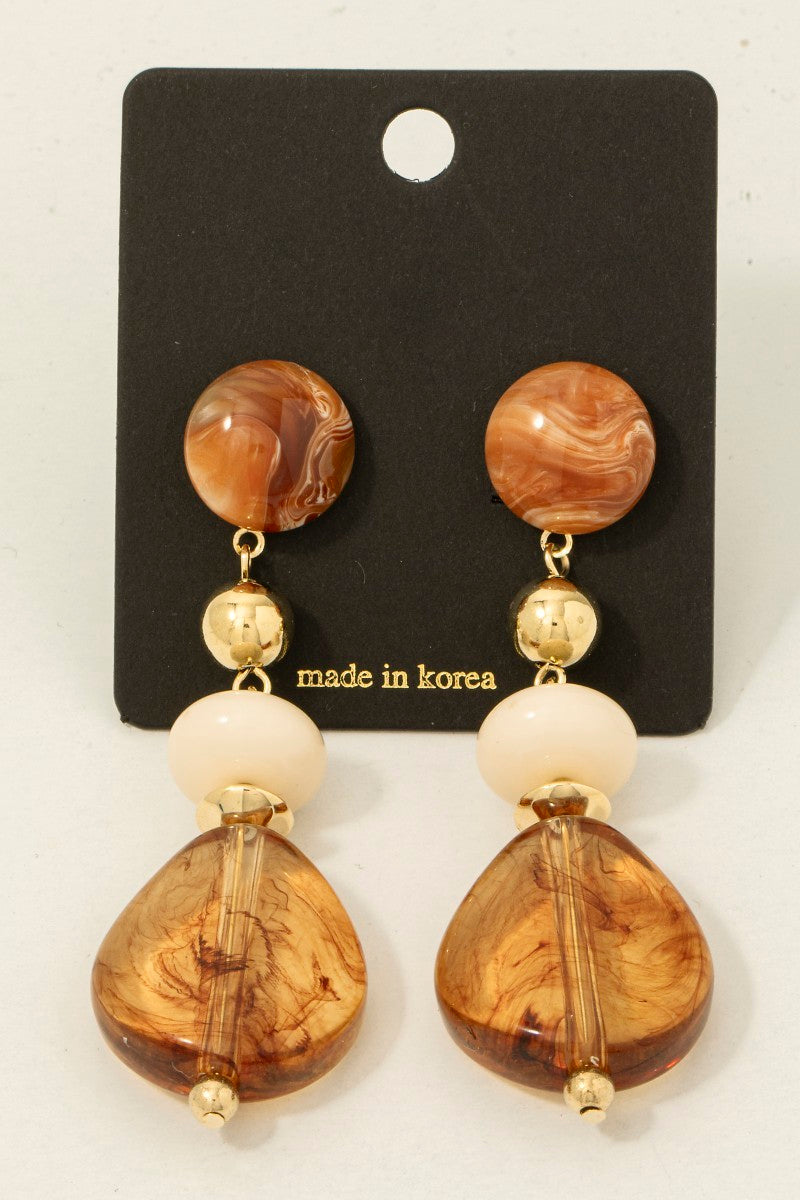 MARBLE ACRYLIC DANGLE EARRINGS