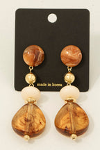 MARBLE ACRYLIC DANGLE EARRINGS