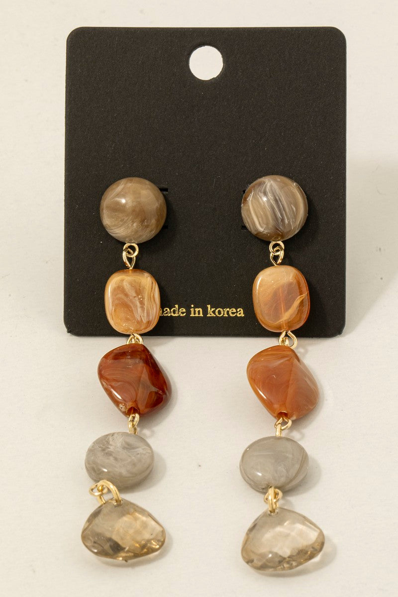 MARBLE ACRYLIC DANGLE EARRINGS