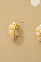PEARL GOLD HOOP EARRINGS