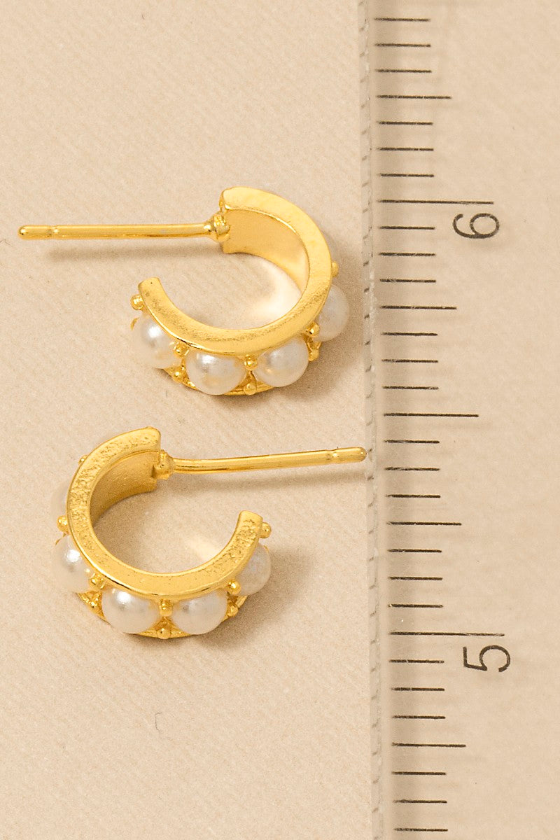PEARL GOLD HOOP EARRINGS